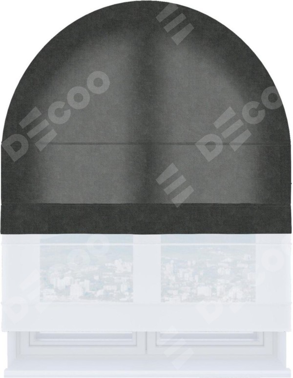 Римская штора «Кортин» день-ночь для арочного проёма, ткань вельвет цвет тёмно-серый