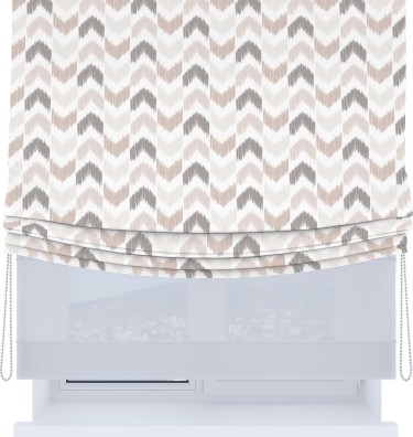 Римская штора «Кортин», день-ночь с мягкими складками, «Икат стрелки»