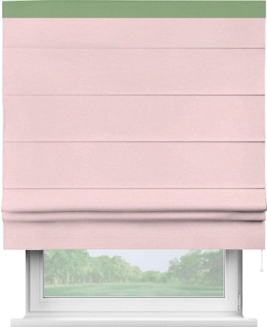 Римская штора «Кортин» с кантом Кинг, для проема, ткань блэкаут однотонный розовый