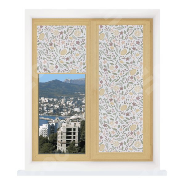 Рулонная штора Уни 2 с принтом Лимоны и цветы