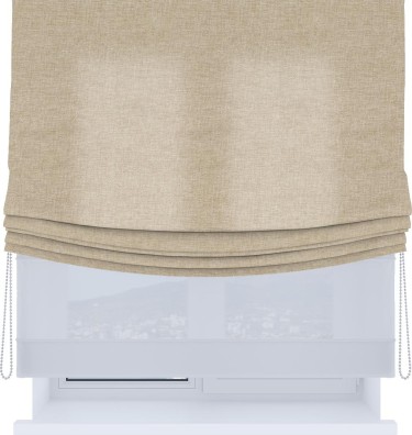 Римская штора «Кортин», день-ночь с мягкими складками, лён кашемир бежевый