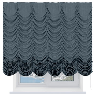 Французская штора «Кортин», вельвет серый