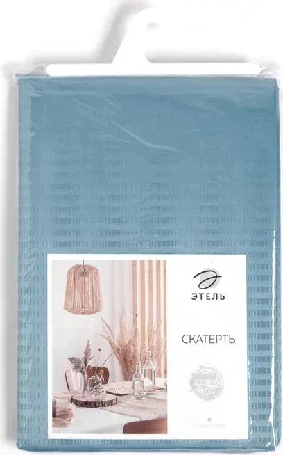 Скатерть Этель Shine 150*220 +/-3см, цв.серо-синий, пл. 192 г/м2, хл с ВГМО
