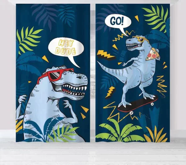Комплект штор "Этель" T-rex 145*260 см-2 шт, 100% п/э, 140 г/м2