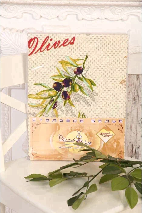 Скатерть DomoVita «Оливия», размер 150х180см, хлопок, рогожка