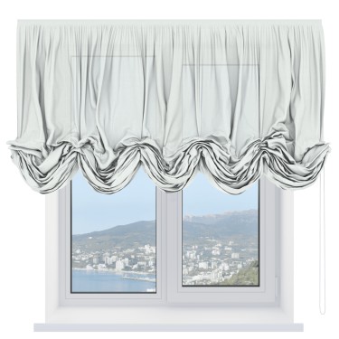 Австрийская штора «Кортин», лён молочный