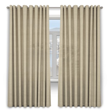 Шторы, комплект 2 шт, цвет вельвет бежевый, размер от 100 до 140 см