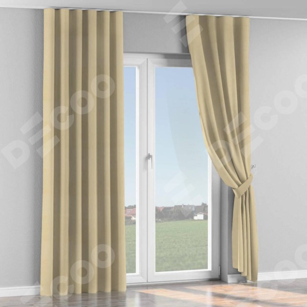 Комплект штор на тесьме «Волна», блэкаут однотонный милано латте от 130 см