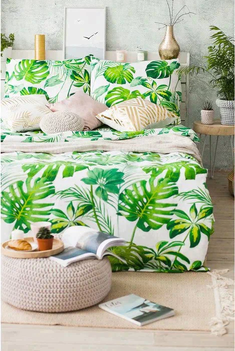 Постельное бельё "Этель" евро Монстера, размер 200х217 см, 220х240 см, 70х70 - 2 шт