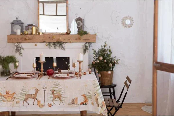Набор столовый Этель "Christmas forest" скатерть 150*220 +/-3см с ГМВО, салф.40х40см - 12шт,