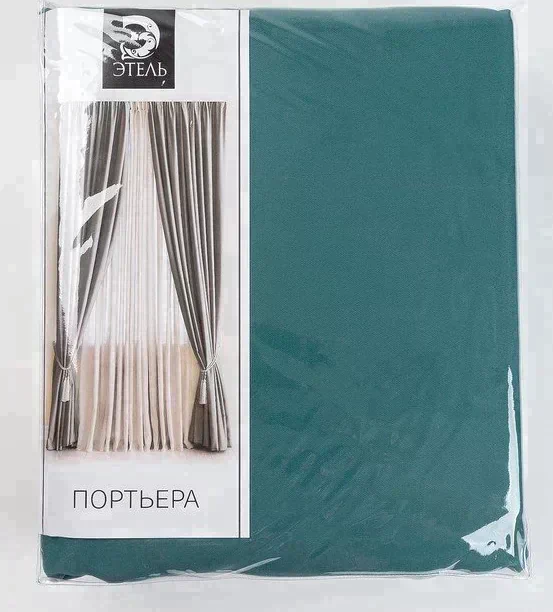 Штора портьерная «Этель» 250×265 см, блэкаут, цвет изумрудный, пл. 210 г/м², 100% п/э