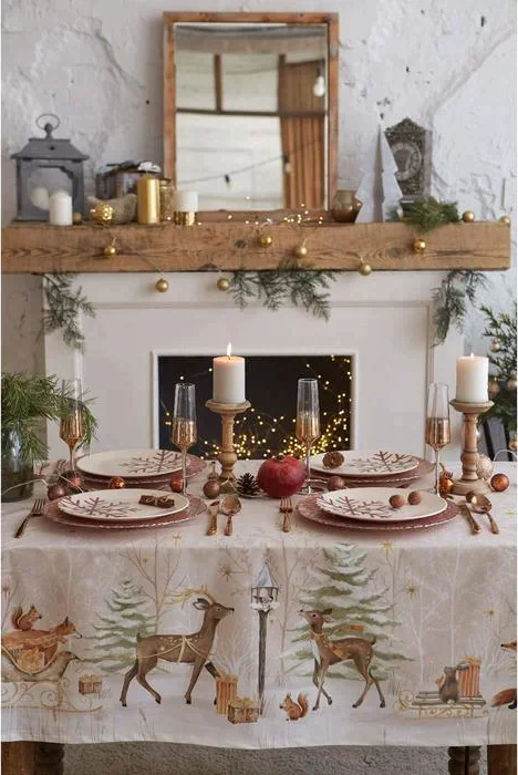 Скатерть  Этель "Christmas forest" скатерть 150*180 +/-3см с ГМВО, 100%хл, 190г/м2
