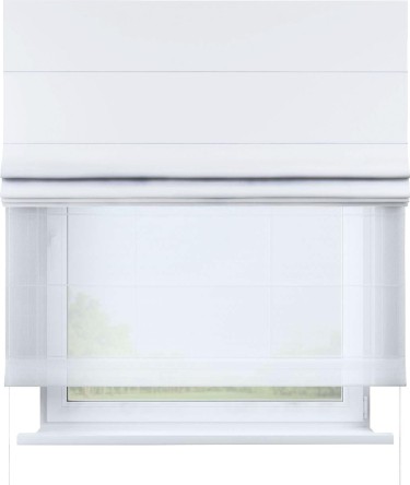 Римская штора «Кортин» день-ночь, однотонная белоснежная