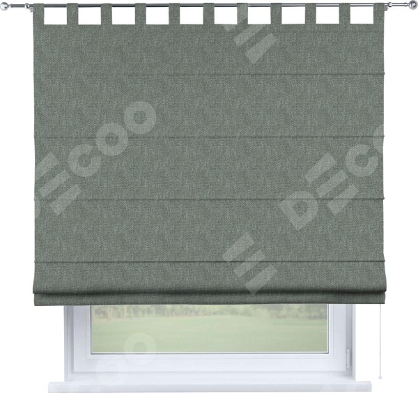 Римская штора на петлях «Кортин», ткань лён димаут, серый