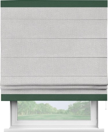 Римская штора «Кортин» с кантом Горизонт, для проема, лён димаут светло-бежевый