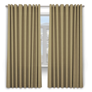 Шторы на люверсах ткань лён димаут, песочный