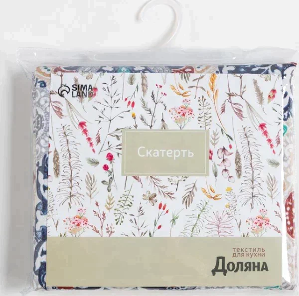 Скатерть Доляна «Узоры» 145х180 см, 100% п/э