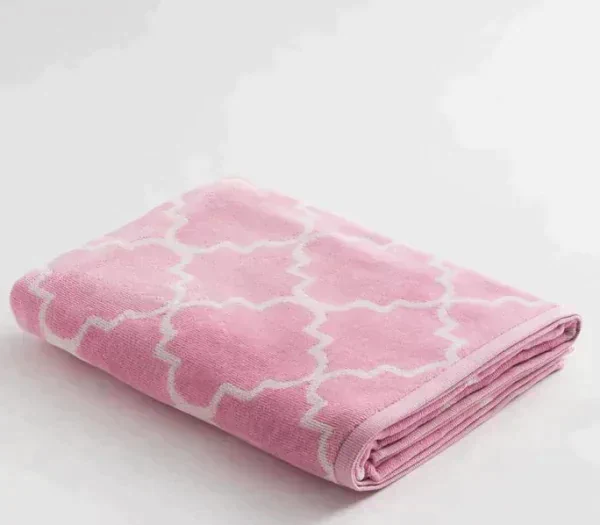 Полотенце махровое Этель Ornament розовый, 70х130 см, 100% хл, велюр, 420 гр/м2