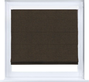 Римская штора «Кортин» кассетная, ткань лён тёмно-коричневый