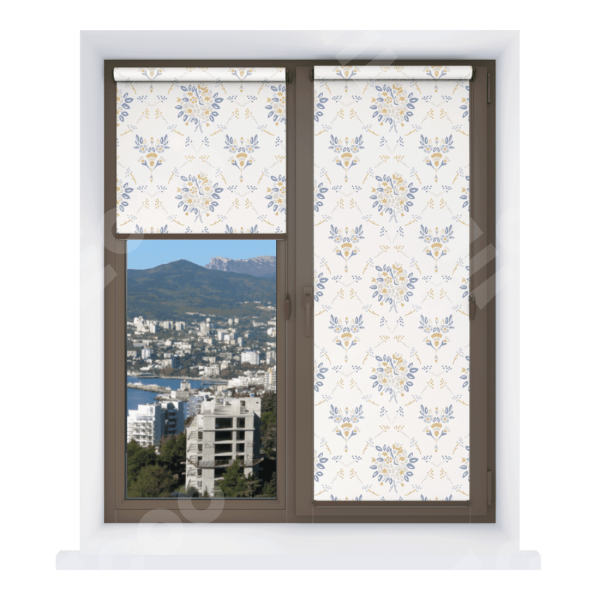 Рулонная штора Мини с принтом Французский цветок