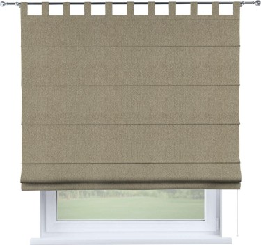 Римская штора на петлях «Кортин», ткань твид блэкаут, кофе