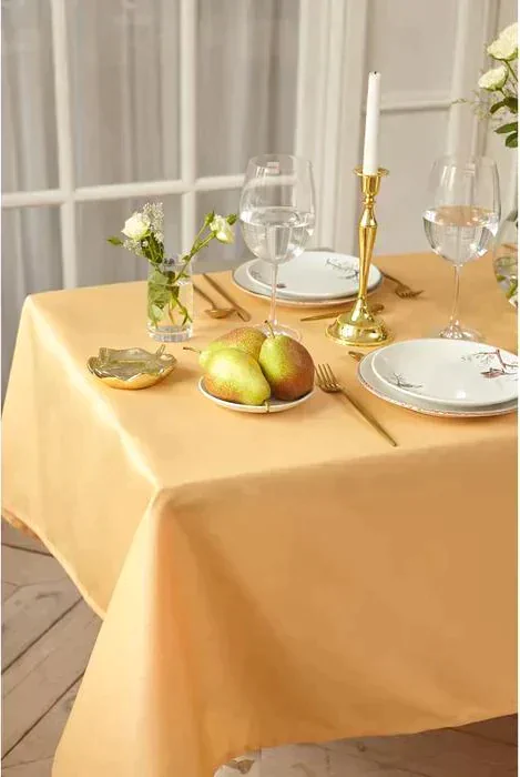 Скатерть Этель Cozy 150*300 +/-3см, цв.бежевый, пл. 192 г/м2, хл с ВГМО