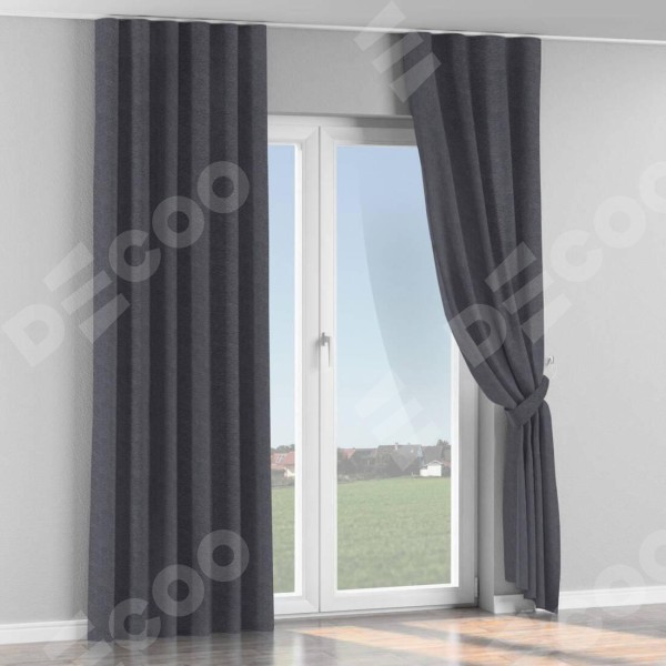 Комплект штор на тесьме «Волна», софт однотонный графит