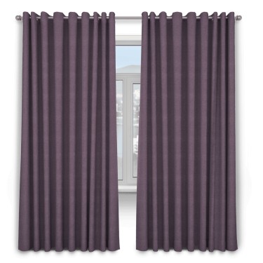 Шторы на люверсах ткань лён димаут, светло-фиолетовый