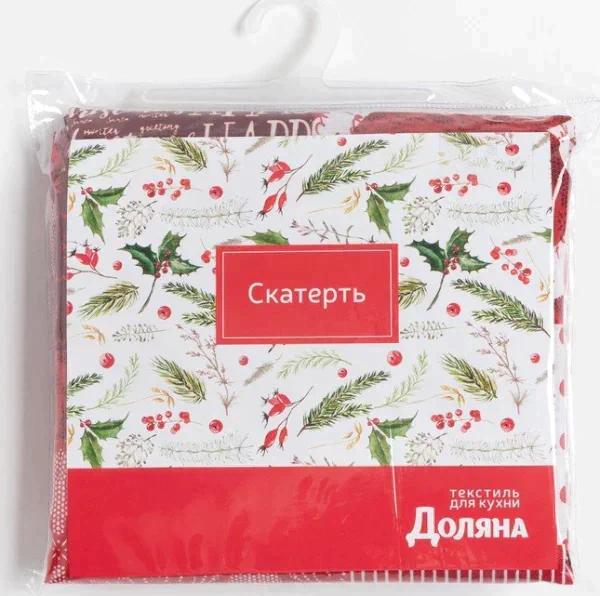 Скатерть Доляна «Новогодняя мозайка» 110х145 см, 100% п/э