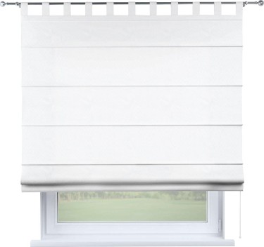 Римская штора на петлях «Кортин», ткань вельвет белоснежный