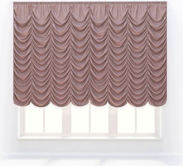 Французская штора «Кортин», ткань вельвет розовая пудра