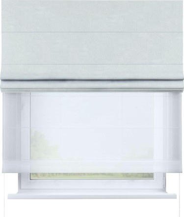 Римская штора «Кортин» день-ночь, ткань блэкаут однотонный, дымчато-молочный