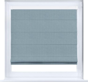 Римская штора «Кортин» кассетная, ткань блэкаут с блеском синий