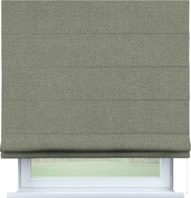 Римская штора «Кортин» для проема, ткань лён блэкаут, светло-серый