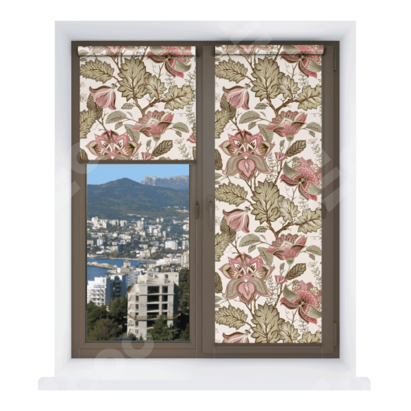 Рулонная штора Мини с принтом Старинные цветы