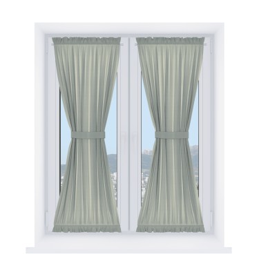 Штора песочные часы «Кортин» выполнена из ткани лён димаут серый