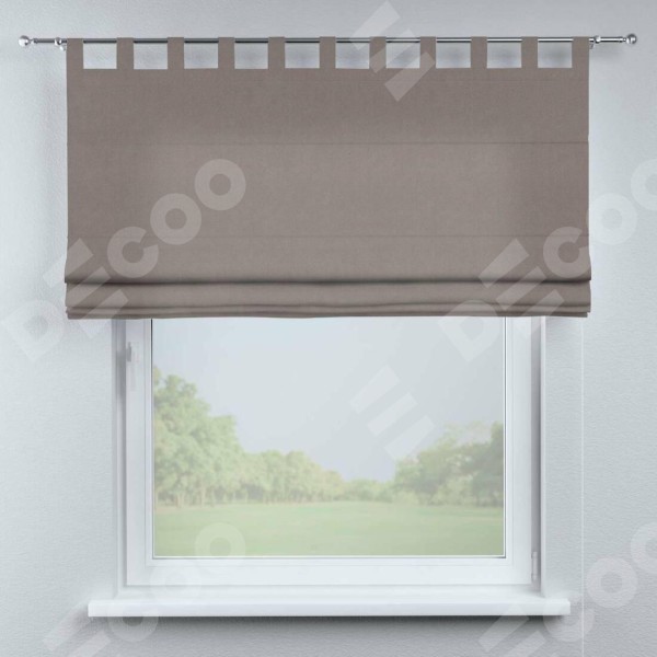 Римская штора на петлях «Кортин», ткань вельвет тёмно-бежевый