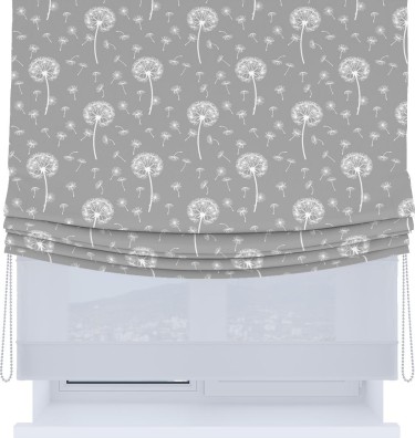 Римская штора «Кортин», день-ночь с мягкими складками, «Одуванчики»