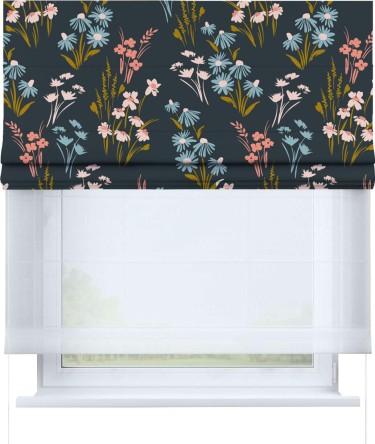 Римская штора «Кортин» день-ночь «Чарующие цветы»