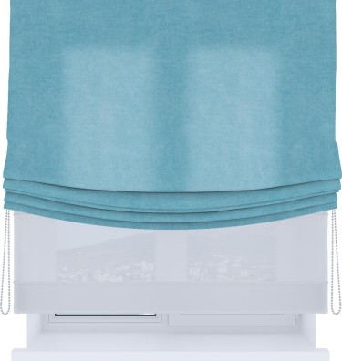 Римская штора «Кортин», день-ночь с мягкими складками, вельвет ментоловый