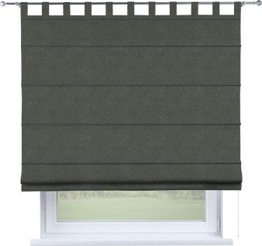 Римская штора на петлях «Кортин», ткань cotton блэкаут серый