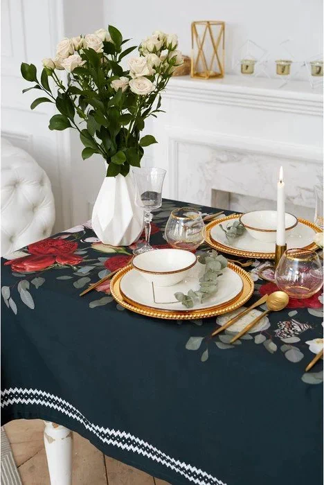 Скатерть "Этель" Flowers 180х147 см, 100% хлопок, саржа 190 г/м2