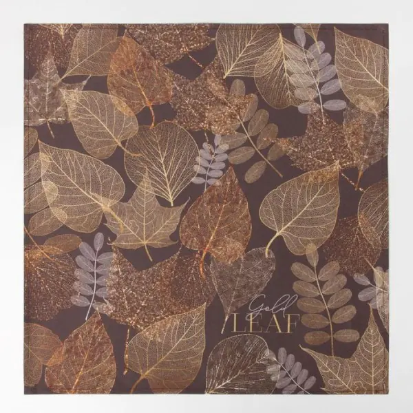 Набор салфеток с декорат. кольцами "Gold Leaf" 46х46см - 4 шт, 100% хл, саржа 190гр/м2