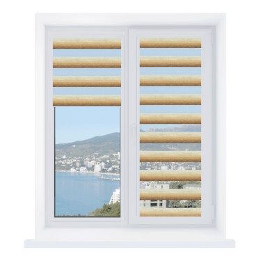 Рулонная штора День-ночь Уни 2 Torino светло-коричневый