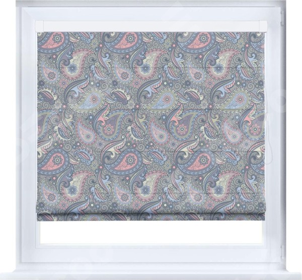 Римская штора «Кортин» кассетная «Цветной пейсли»