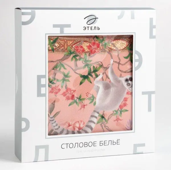 Скатерть "Этель" Tropical animals d=150см +/- 3см, 100% хл, саржа 190 гр/м2