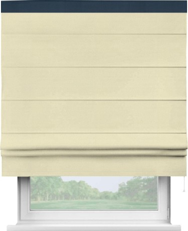 Римская штора «Кортин» с кантом Кинг, для проема, ткань блэкаут однотонный бежевый