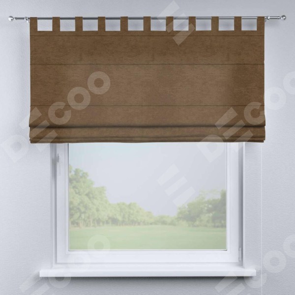 Римская штора на петлях «Кортин», ткань софт однотонный бронзовый