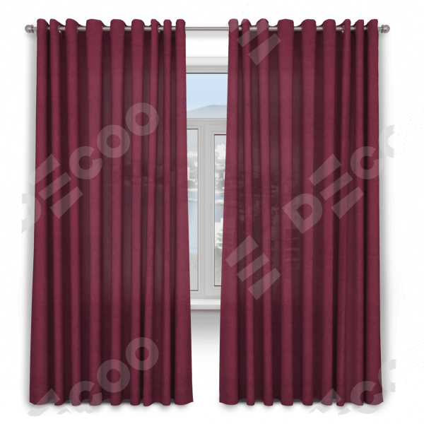 Шторы 2 шт, вельвет, цвет бордовый, от 40 см