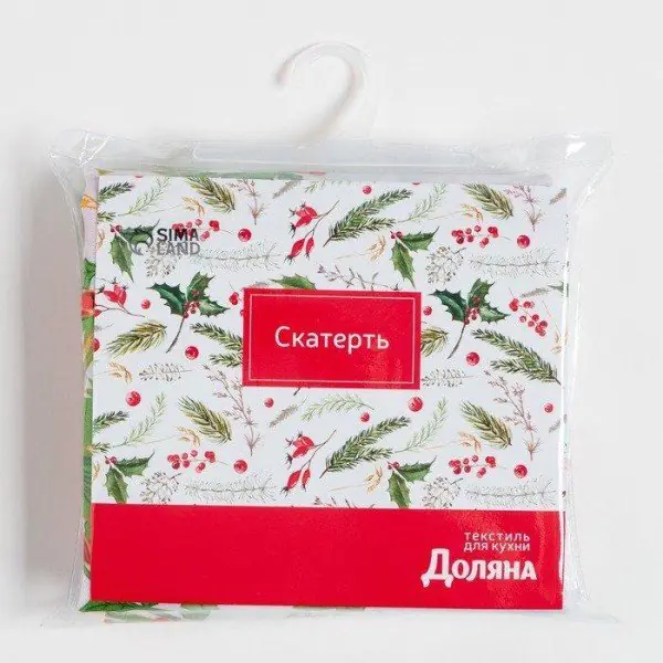Скатерть Доляна «Праздничный узор» 145х300 см, 100% п/э